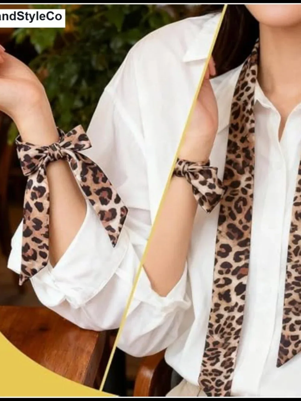 Leopard Print Satin Scarf for Women - Versatile Neck Scarf, Hair Accessory, Bag